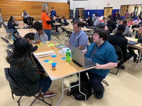 HVTechFest Hackathon - teams working